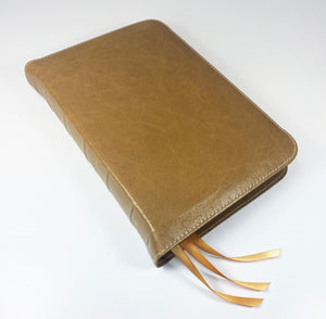 Midsize Large Print Reader's Edition - Platinum Series, Full Yapp, Vanilla Crème Water Buffalo