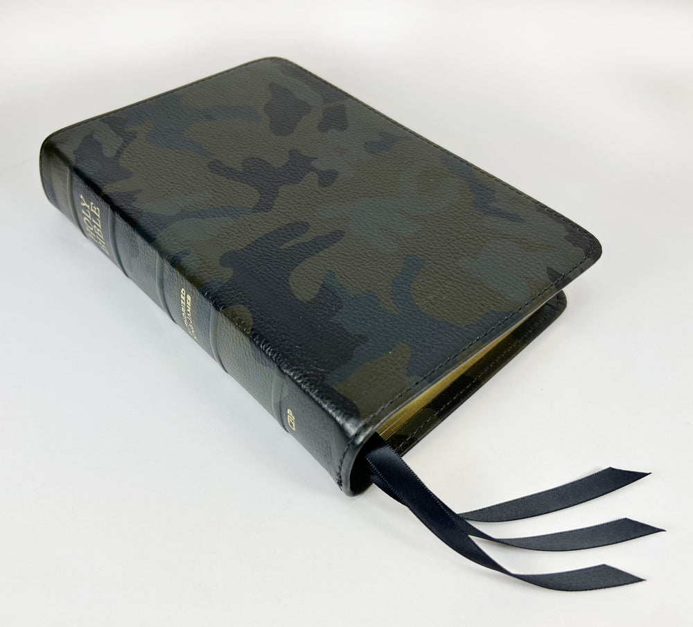 Handsize Text Bible - Full-Grain Cowhide Series, Green Camo