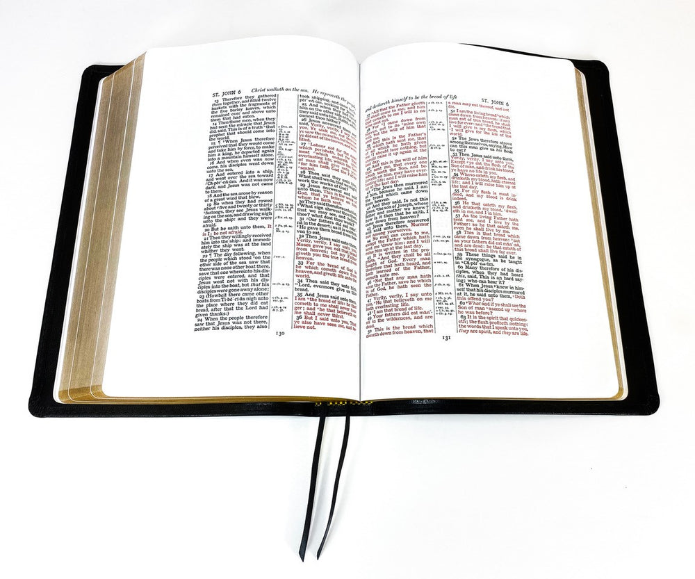 Biblia de estudio de margen ancho de tamaño mediano - Piel sintética, negra