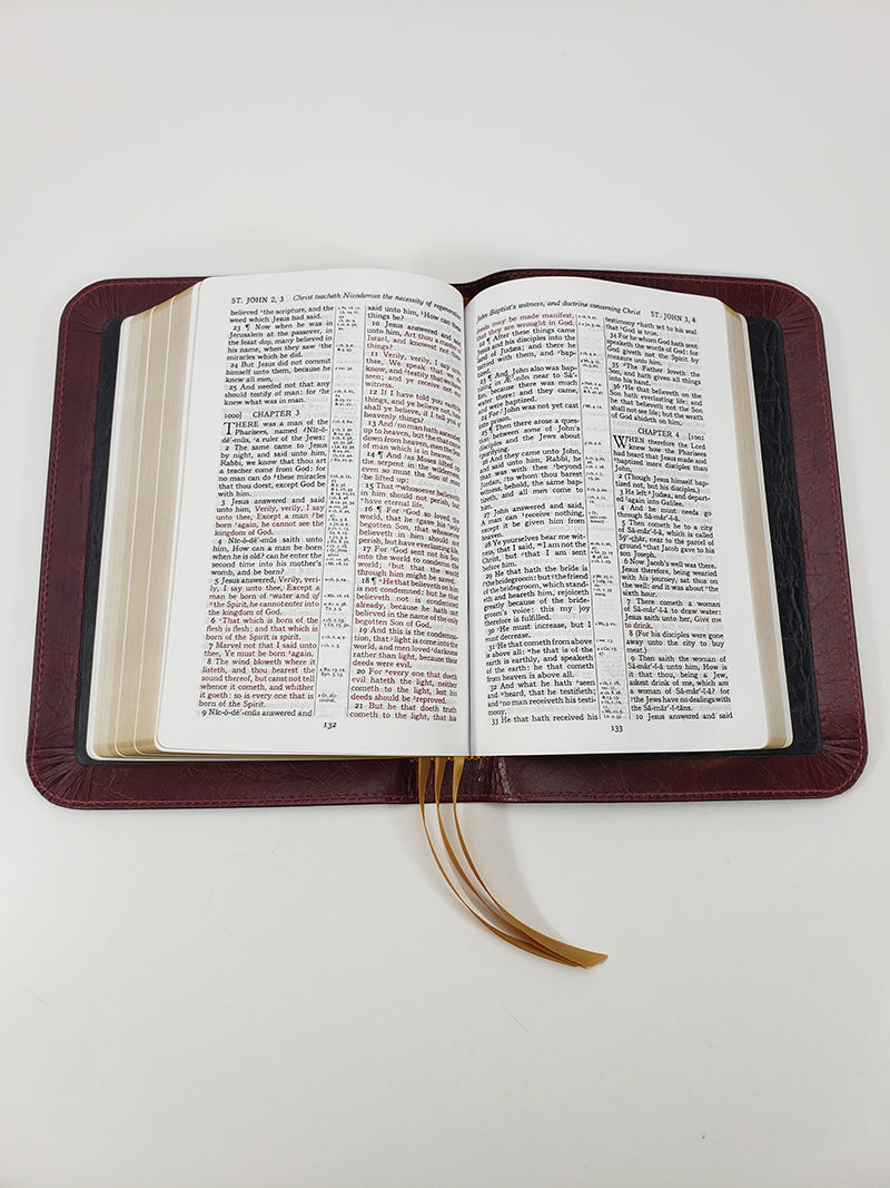 Midsize Turquoise Reference Bible - Platinum Series, Full Yapp Cranberry