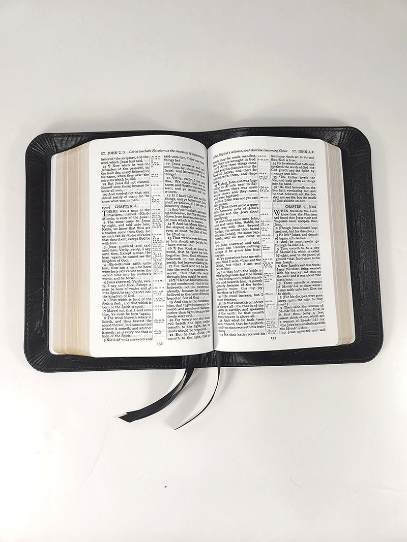 Handsize Black Letter Turquoise Reference Bible - Platinum Series, Full Yapp Black Licorice