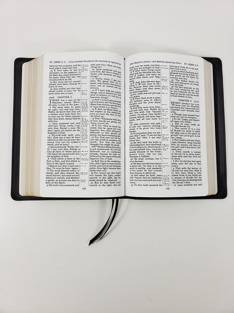 Handsize Black Letter Turquoise Reference Bible - Corporate Series, Burgundy