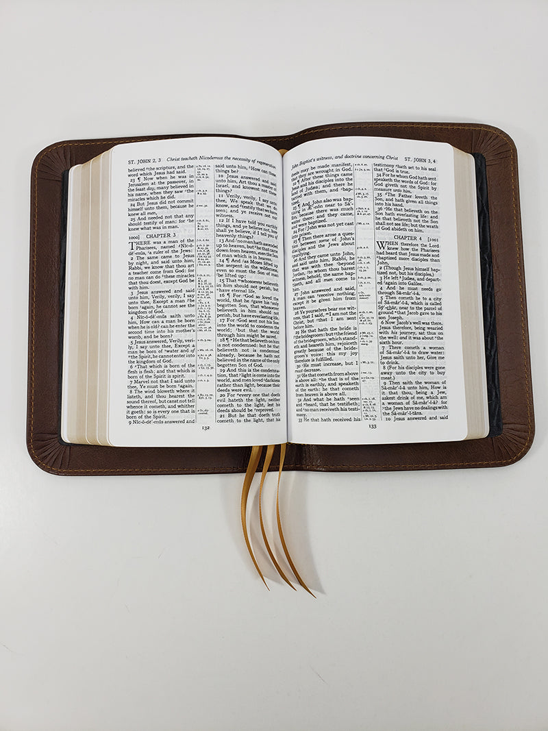 Handsize Black Letter Turquoise Reference Bible - Platinum Series, Full Yapp Cranberry