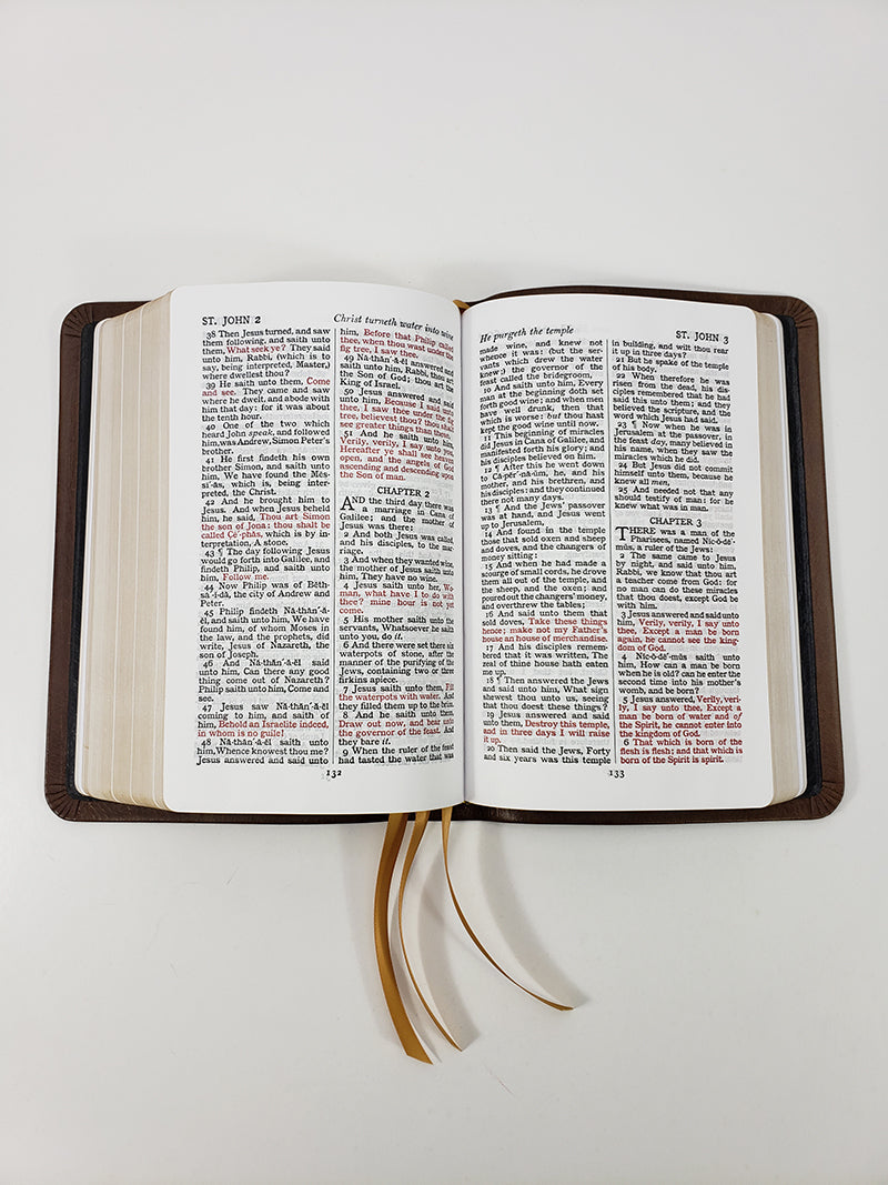 Handsize Text Bible - Platinum Series, Full Yapp Cranberry