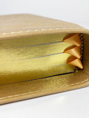 Biblia de texto tamaño bolsillo - Serie Platino, Yapp completo color crema vainilla