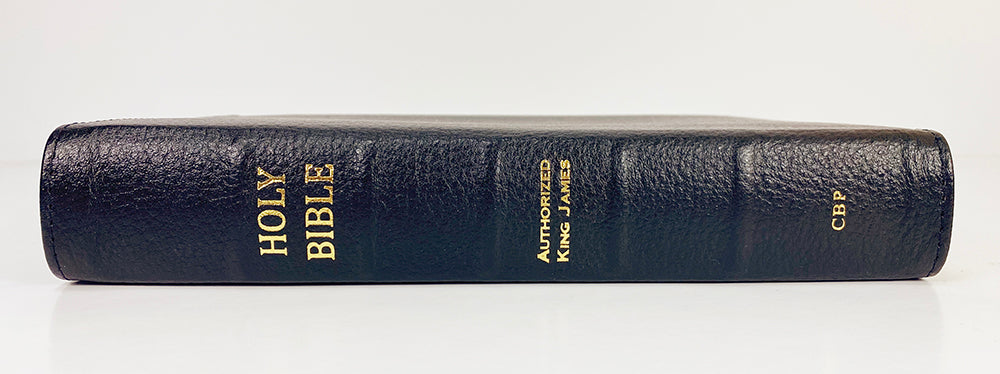 Midsize Wide Margin Text Bible - Black Goatskin Leather and Leather Liner