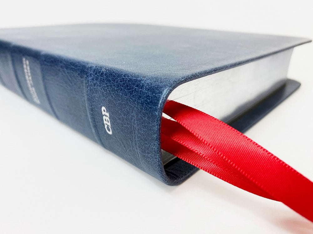 Artisan Sale! - Midsize Large Print Text Bible - Full-Grain Cowhide Series, Blue (Silver)