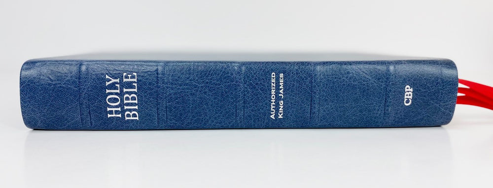 Artisan Sale! - Midsize Large Print Text Bible - Full-Grain Cowhide Series, Blue (Silver)
