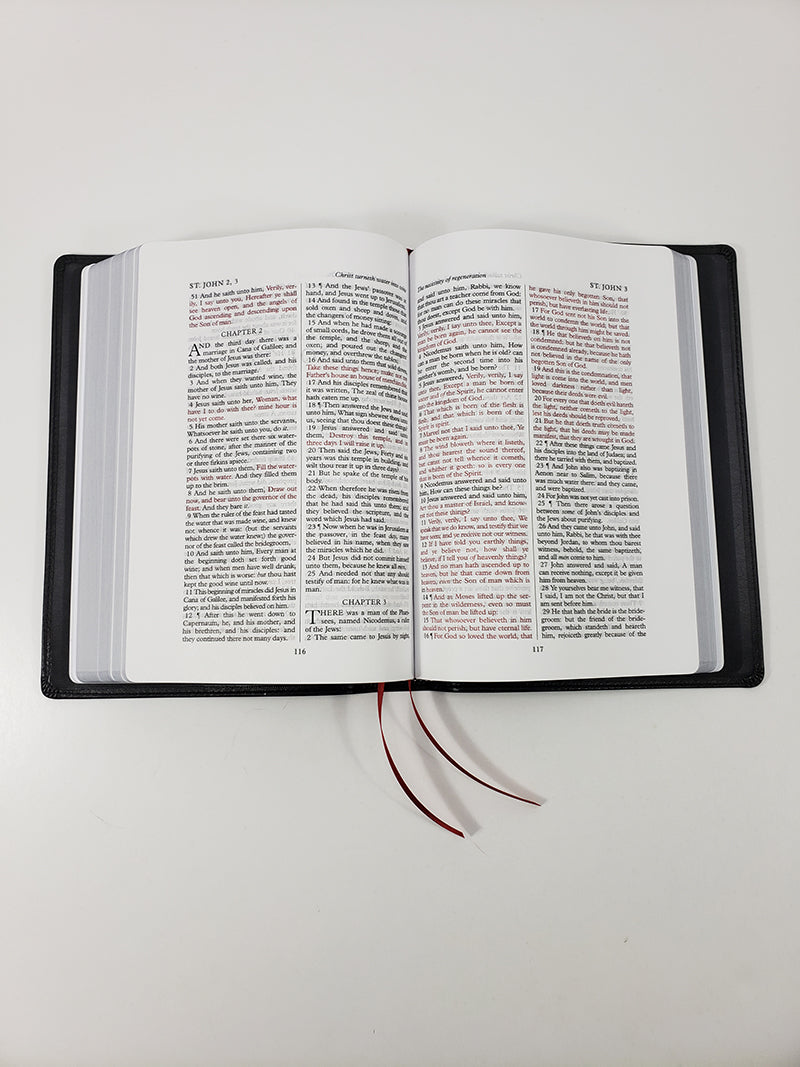 Large Print Wide Margin Text Bible - Redeemer Series, Black Lambskin