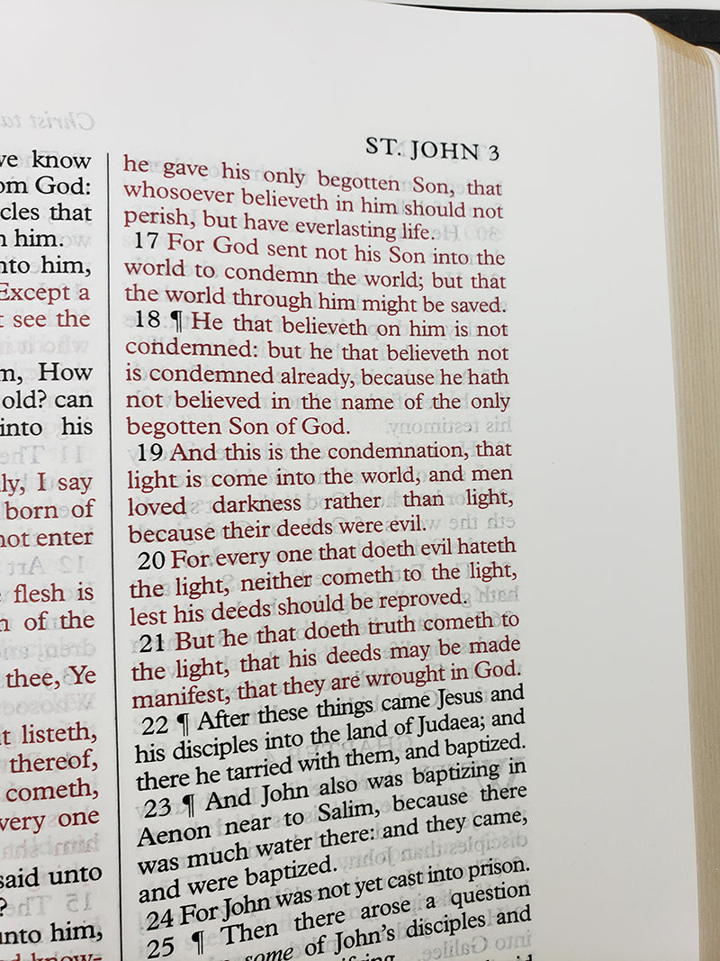 Large Print Wide Margin Text Bible - Redeemer Series, Black Lambskin