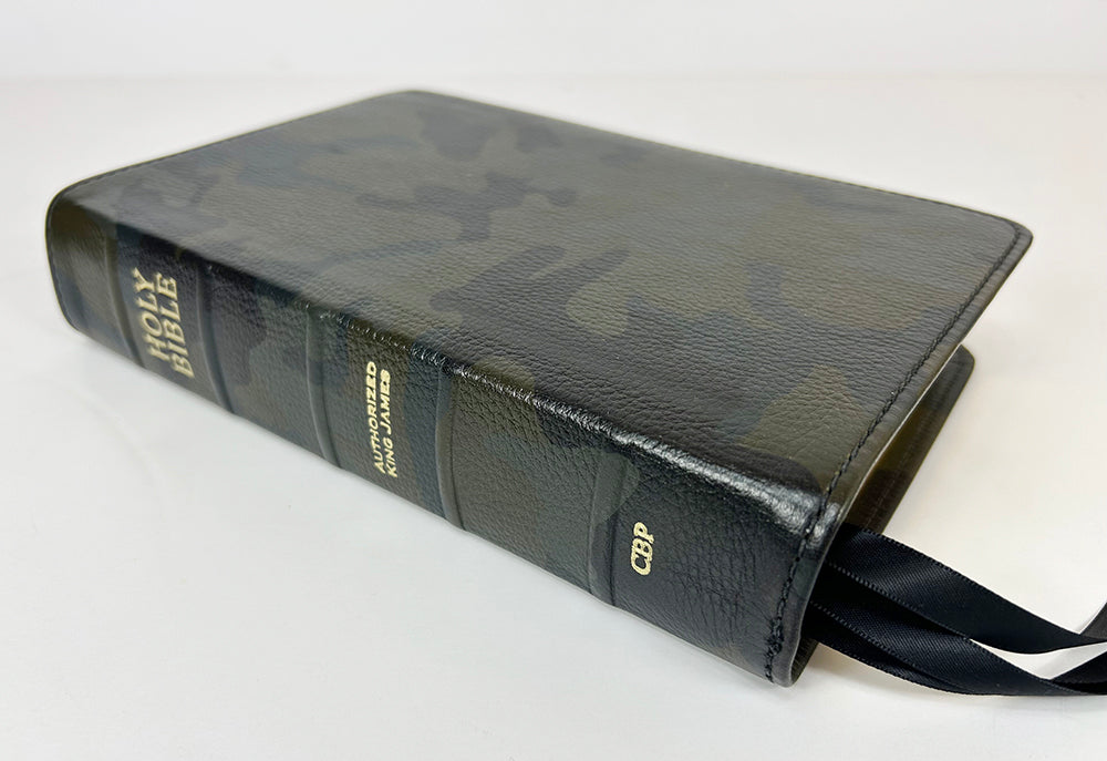 Handsize Text Bible - Full-Grain Cowhide Series, Green Camo