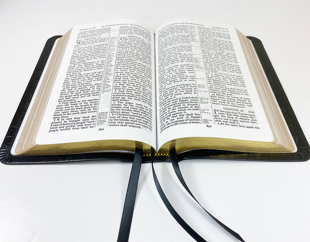 Artisan Sale! - Handsize Black Letter Turquoise Reference Bible - Platinum Series, Black Licorice