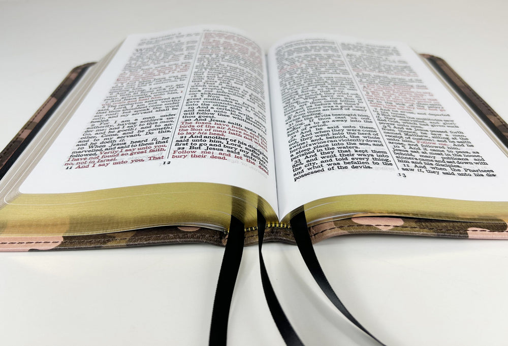 Handsize Text Bible - Full-Grain Cowhide Series, Pink Camo