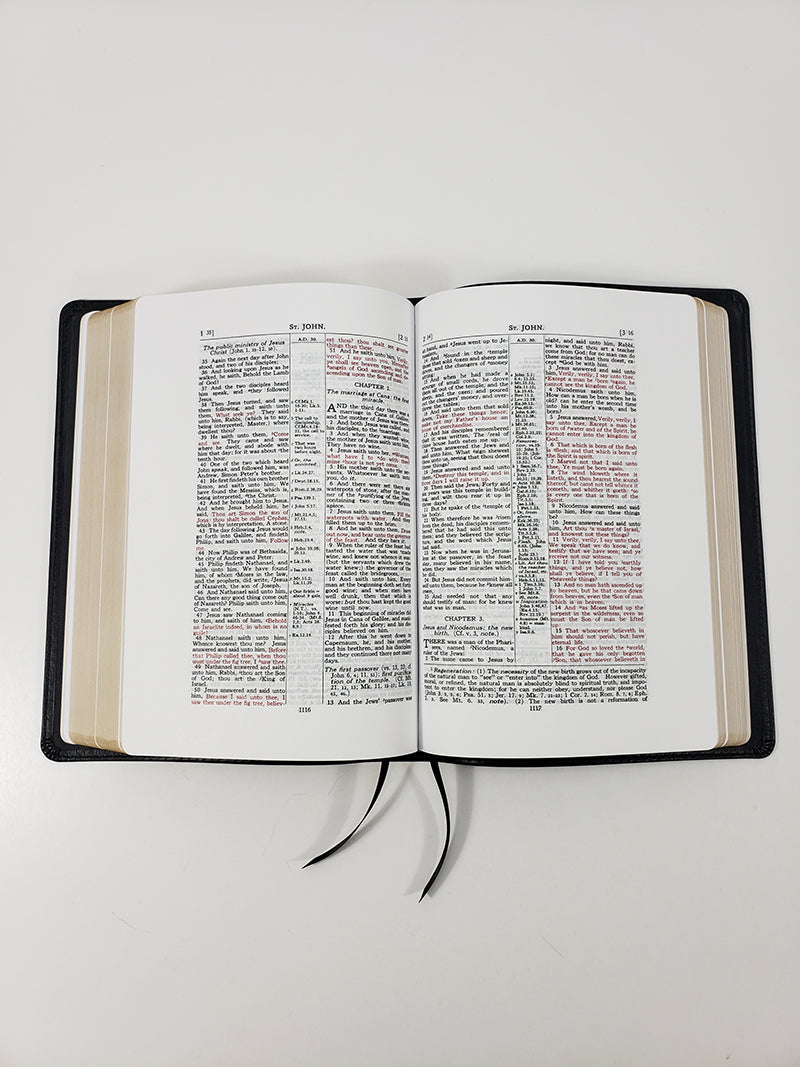Biblia de estudio clásica de margen amplio, tamaño mediano - Serie corporativa, azul