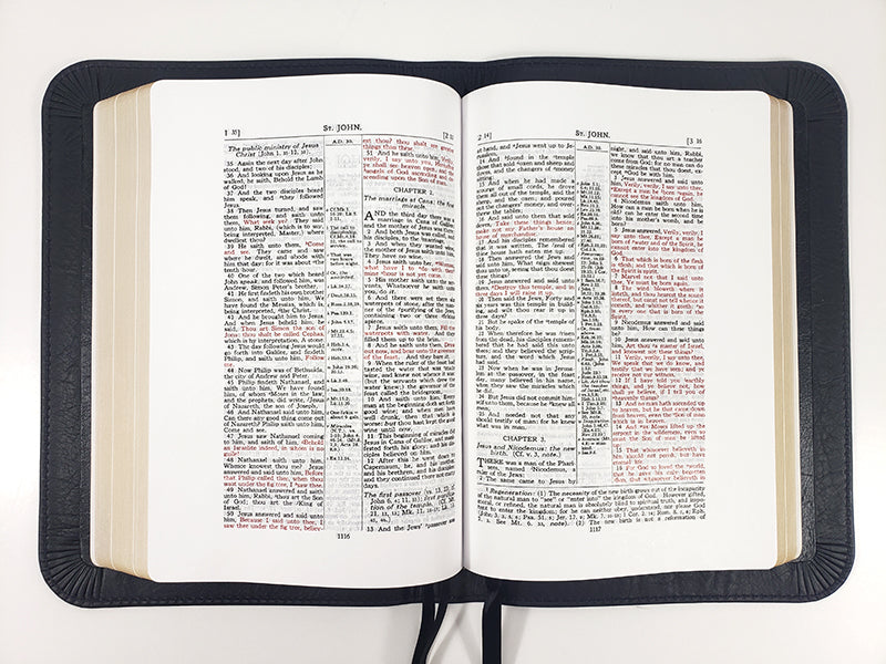 Midsize Wide Margin Classic Study Bible - Platinum Series, Full Yapp Black Licorice