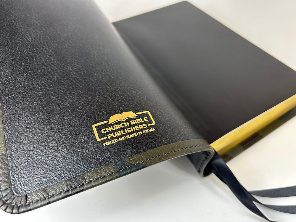 Handsize Text Bible - Full-Grain Cowhide Series, Green Camo