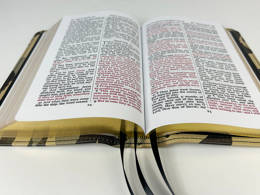 Handsize Text Bible - Full-Grain Cowhide Series, Beige Camo