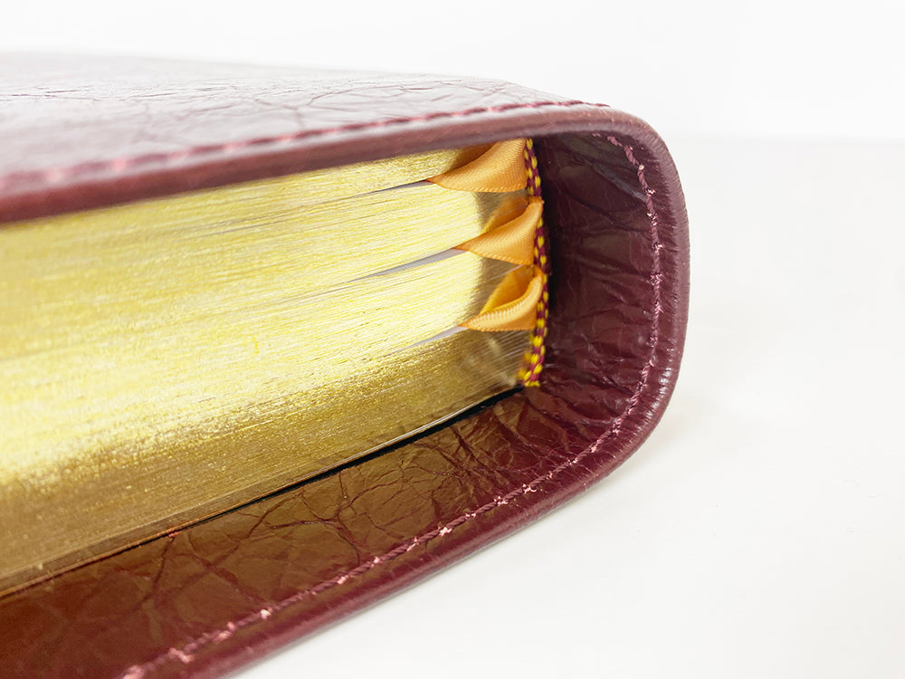 Artisan Sale! - Midsize Large Print Text Bible - Platinum Series, Full Yapp Cranberry