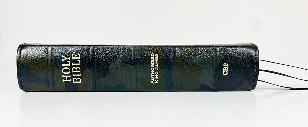 Handsize Text Bible - Full-Grain Cowhide Series, Green Camo