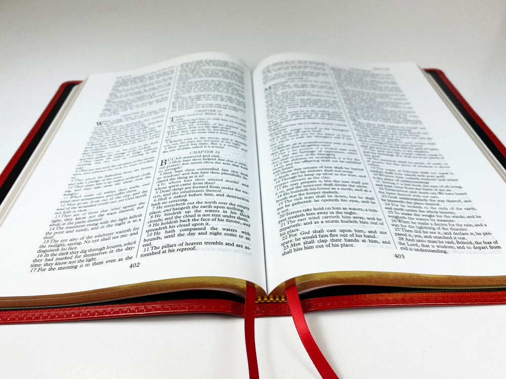 ¡Venta de artesano! - Biblia de texto delgado - Serie Corporativa, Rojo