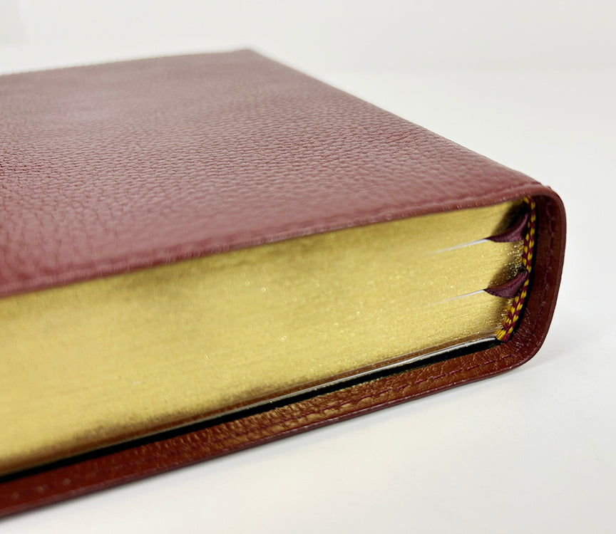 Biblia de estudio clásica de tamaño mediano con márgenes anchos - Serie Corporativa, Burdeos