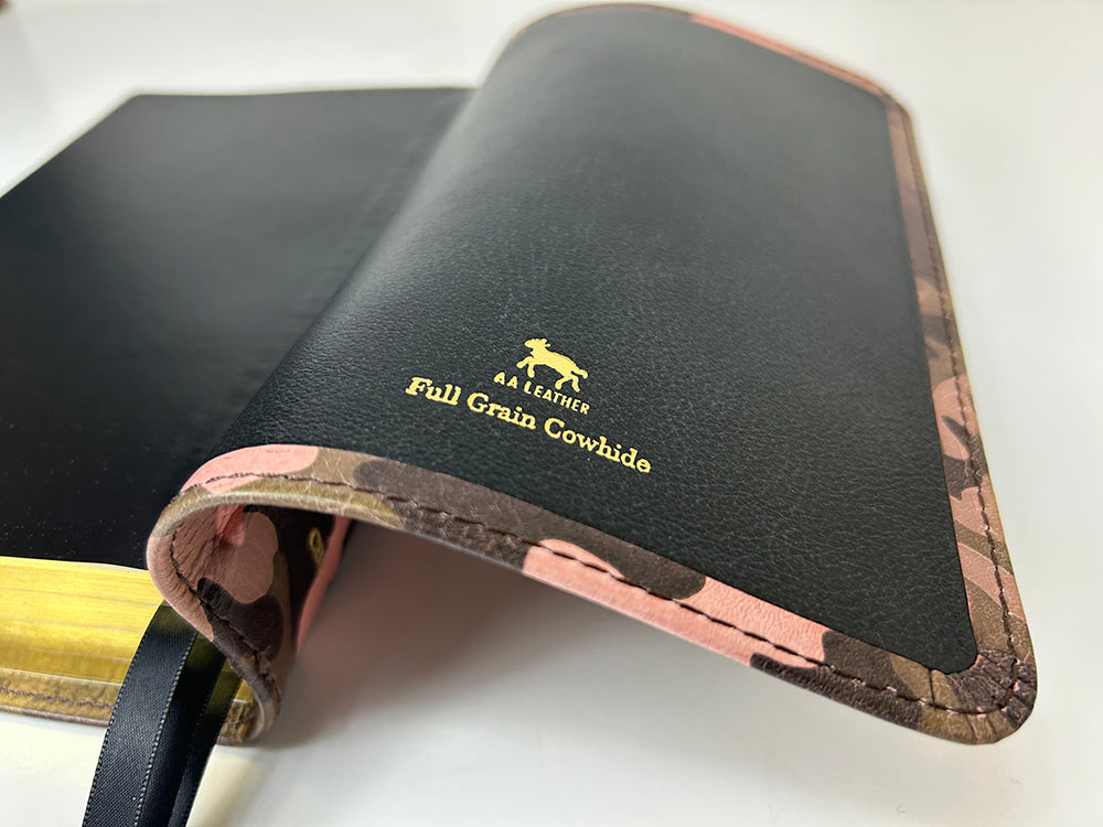 Handsize Text Bible - Full-Grain Cowhide Series, Pink Camo