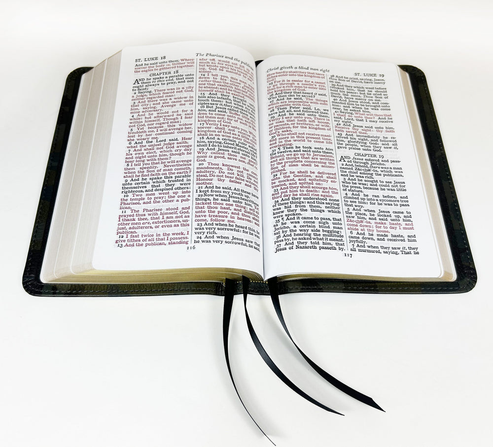 Handsize Text Bible - Full-Grain Cowhide Series, Green Camo