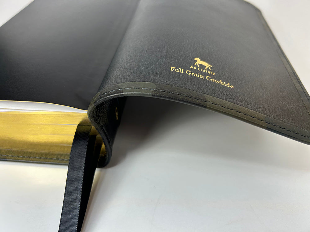Handsize Text Bible - Full-Grain Cowhide Series, Green Camo