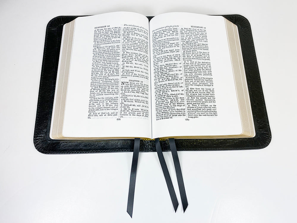 Midsize Wide Margin Text Bible - Platinum Series,  Full Yapp Black Licorice