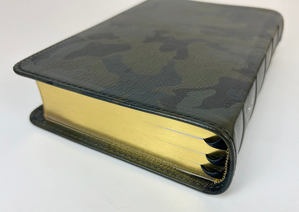 Handsize Text Bible - Full-Grain Cowhide Series, Green Camo
