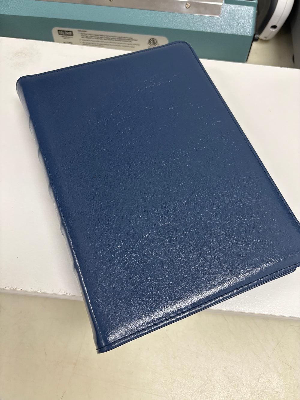 Artisan Sale! - Midsize Large Print Text Bible -  Blue Goatskin