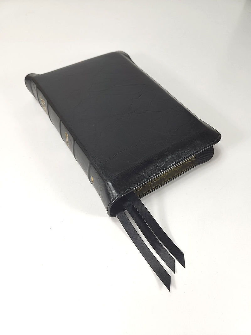 Handsize Black Letter Turquoise Reference Bible - Platinum Series, Full Yapp Black Licorice