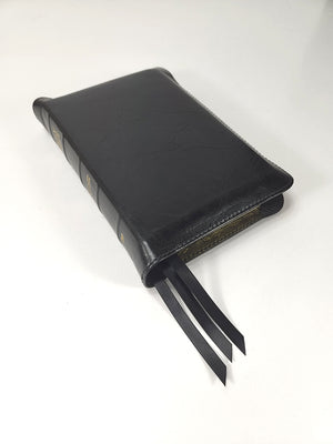Midsize Large Print Text Bible - Platinum Series, Full Yapp Black Licorice