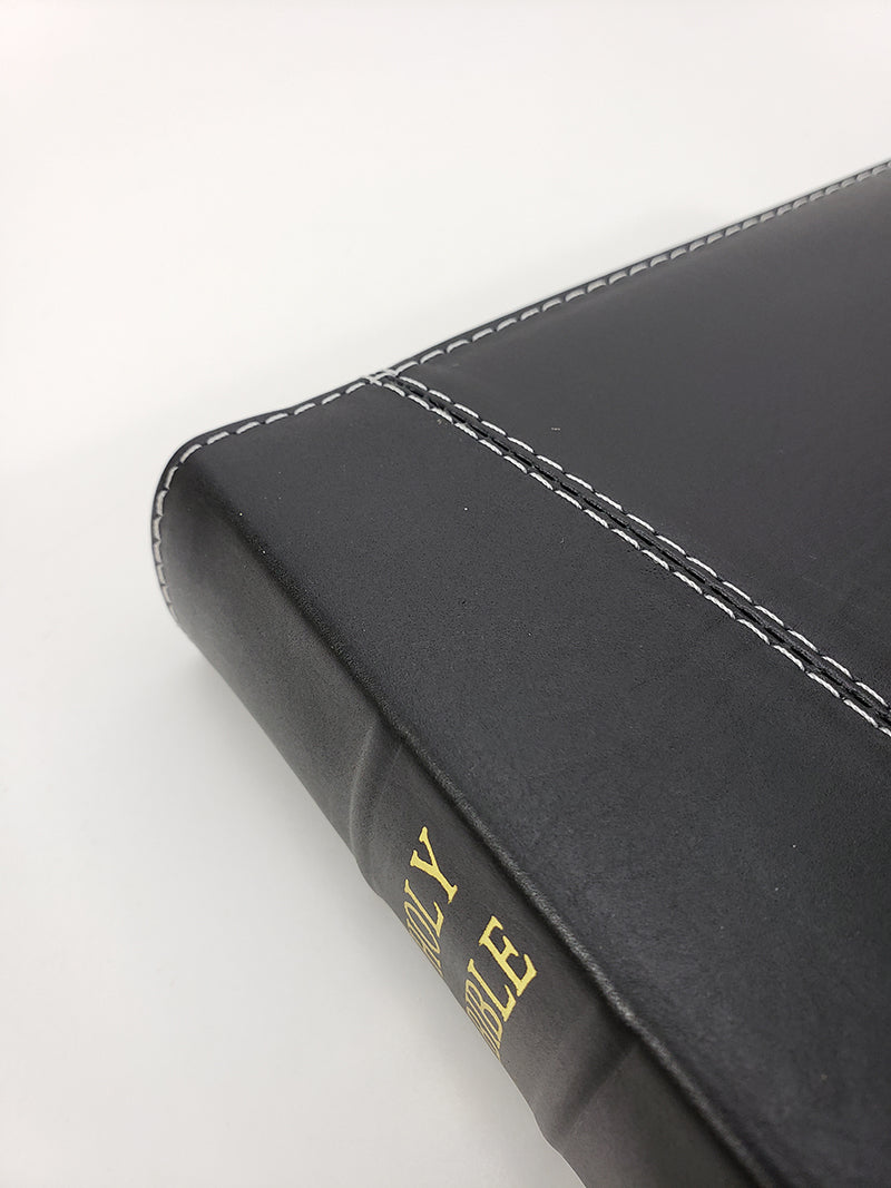 Artisan Sale! - Handsize Black Letter Turquoise Reference Bible - Corporate Series, Black with White Threads