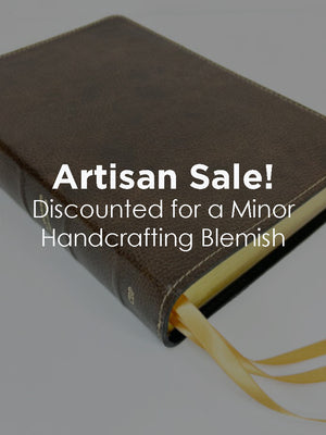 Artisan Sale! - Midsize Large Print Reader's Edition - Signature Series, Brown Full-Grain Cowhide Cover with Black Full-Grain Liner