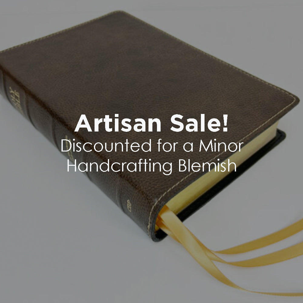 Artisan Sale! - Midsize Large Print Reader's Edition - Signature Series, Brown Full-Grain Cowhide Cover with Black Full-Grain Liner