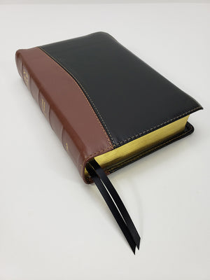 Biblia de referencia turquesa de letras negras tamaño manual - Serie Corporativa, negra y marrón