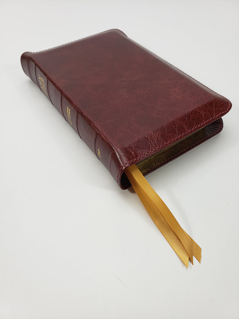 Handsize Black Letter Turquoise Reference Bible - Platinum Series, Full Yapp Cranberry