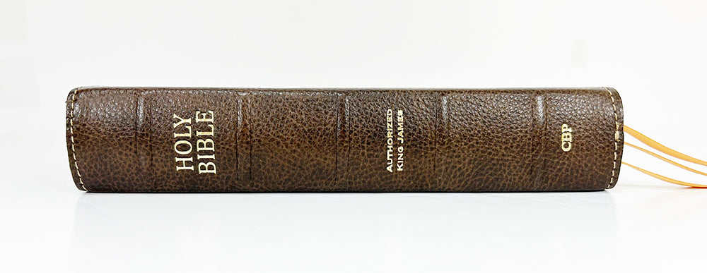 Artisan Sale! - Midsize Large Print Reader's Edition - Signature Series, Brown Full-Grain Cowhide Cover with Black Full-Grain Liner