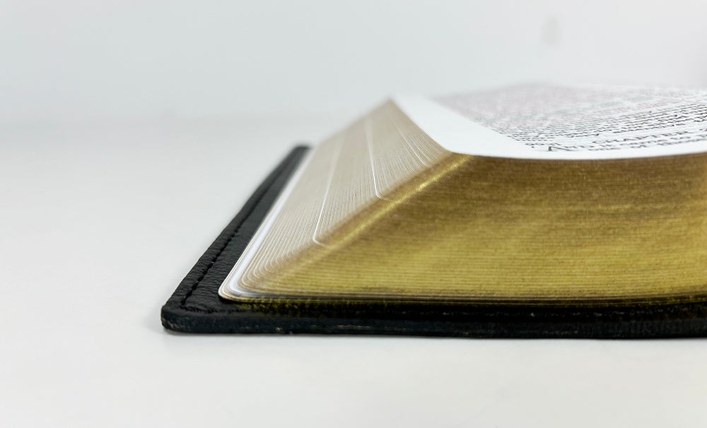 Artisan Sale! - Midsize Large Print Reader's Edition - Signature Series, Brown Full-Grain Cowhide Cover with Black Full-Grain Liner