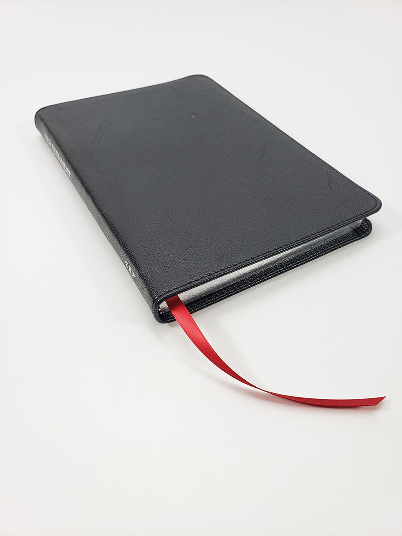 ¡Oferta artesanal! - Nuevo Testamento de letra grande - Serie Faux, negro con bordes plateados