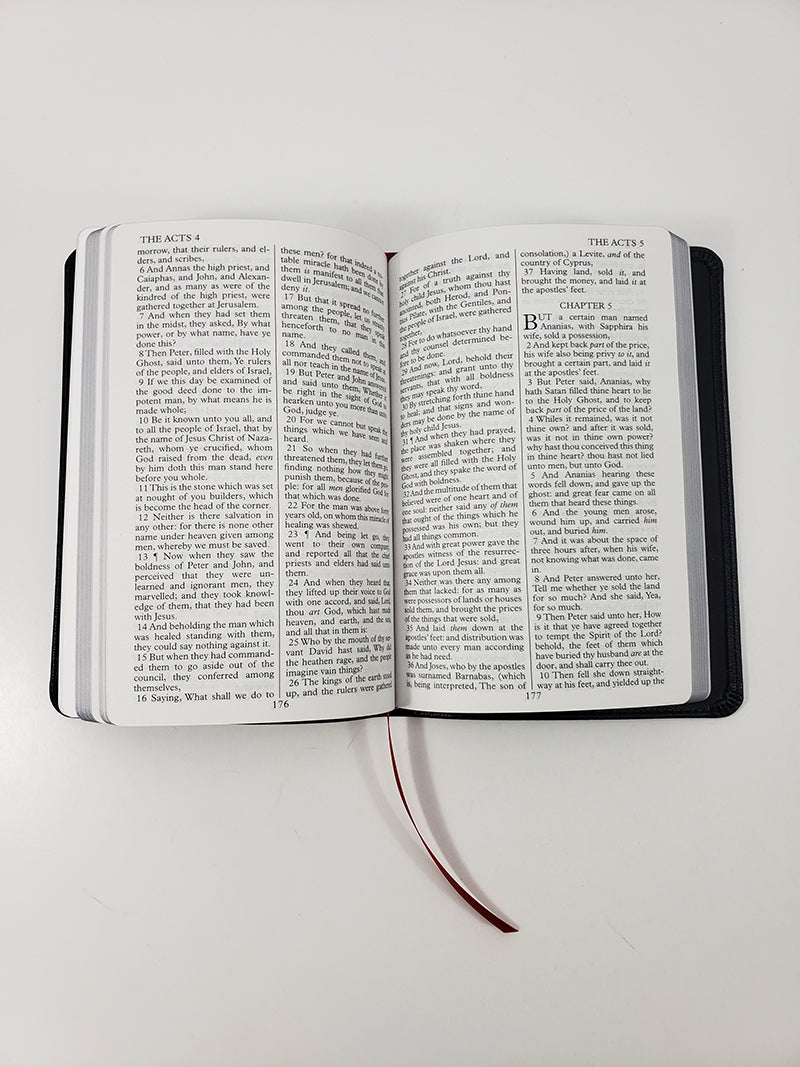 ¡Oferta artesanal! - Nuevo Testamento de letra grande - Serie Faux, negro con bordes plateados