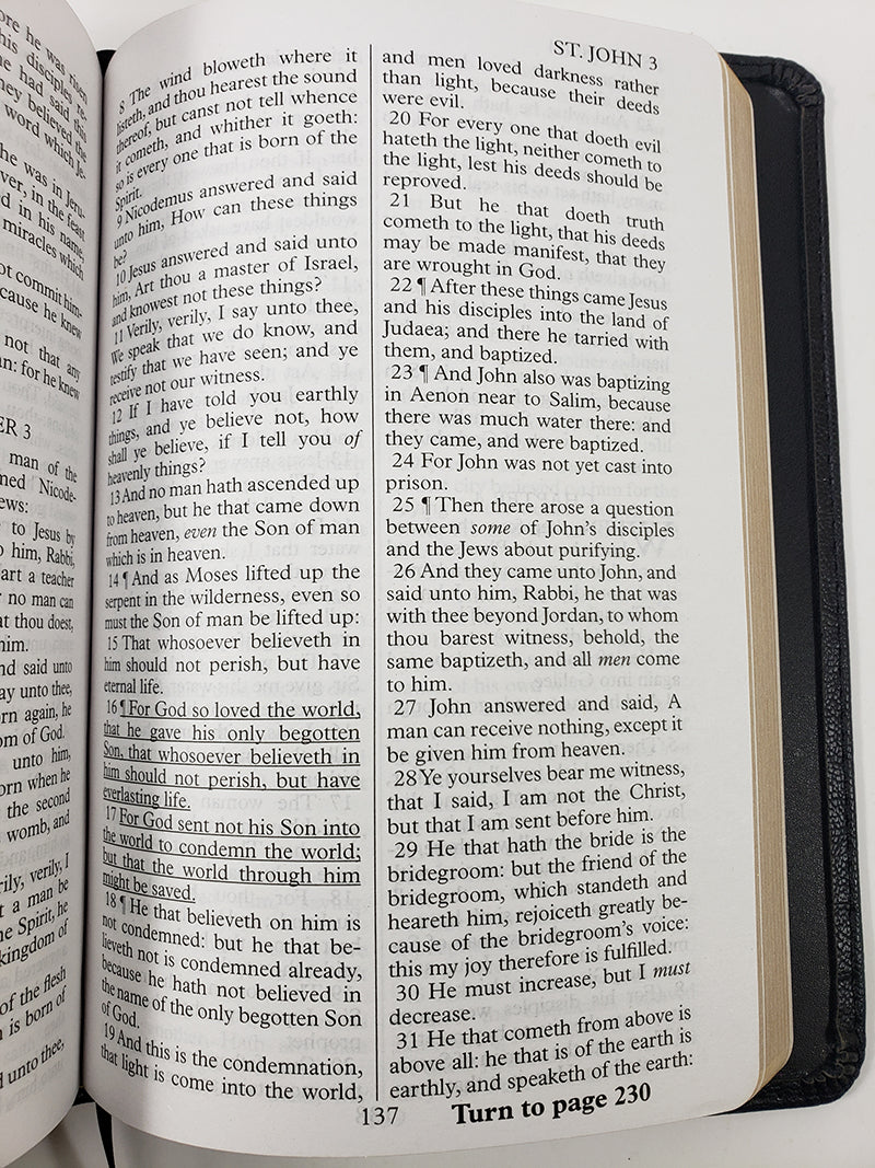 Large Print New Testament - Faux Series, Black with Gold Gilding