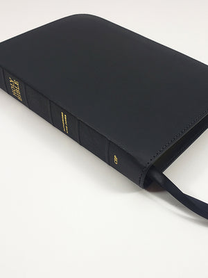 Midsize Wide Margin Classic Study Bible - Platinum Series, Full Yapp Black Licorice