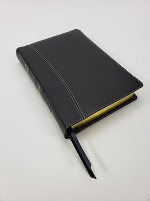 Midsize Interleaved Bible - Corporate Series, Black with White Threads