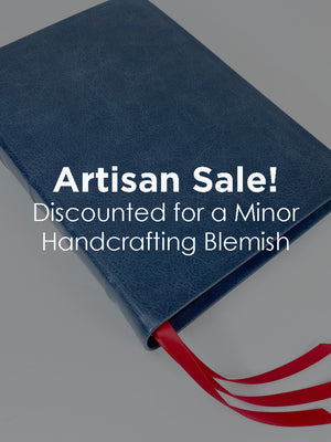 Artisan Sale! - Midsize Large Print Text Bible - Full-Grain Cowhide Series, Blue (Silver)