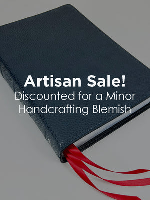 Artisan Sale! - Midsize Notetakers Bible - Full-Grain Cowhide Series, Blue