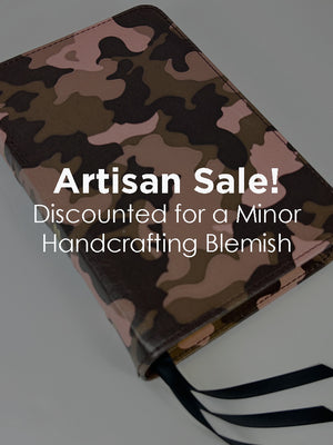 Artisan Sale! - Handsize Text Bible - Full-Grain Cowhide Series, Pink Camo