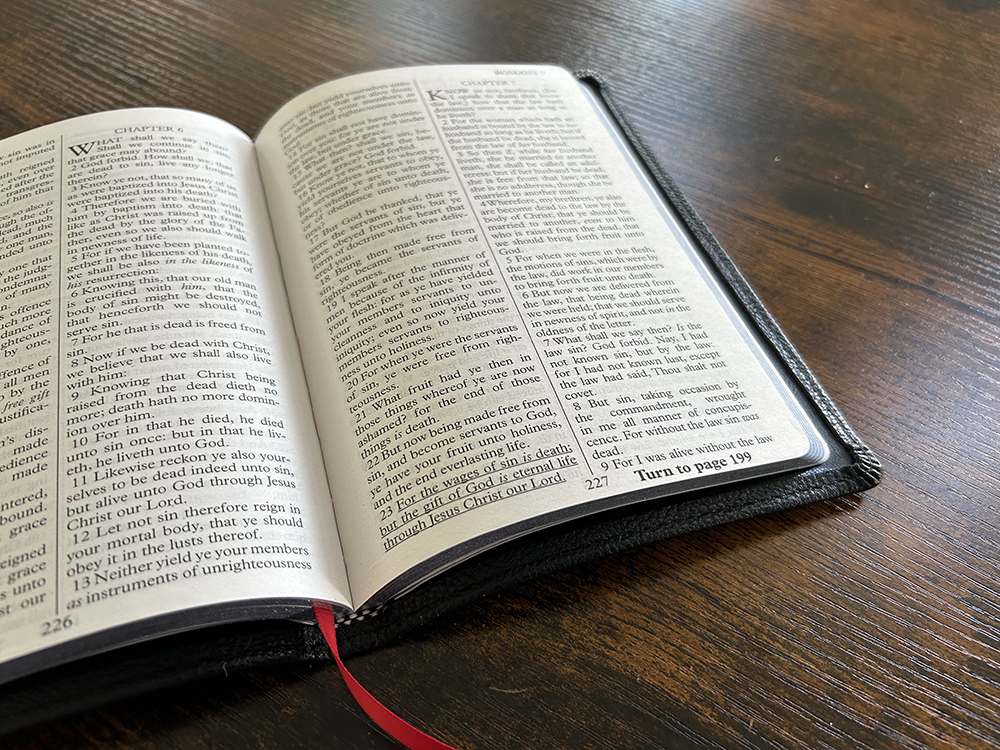 Large Print New Testament - Faux Series, Black with Silver Gilding - Image 2