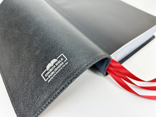 Midsize Large Print Reader's Edition - Signature Series, Blue Full-Grain Cowhide Cover with Black Full-Grain Liner - Image 7
